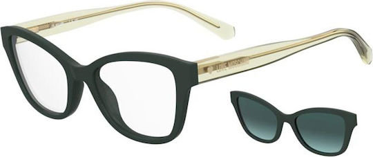 Moschino Copii Plastic Rame Ochelari Fluture cu Clip On Verde MOL657/C/TN 1ED