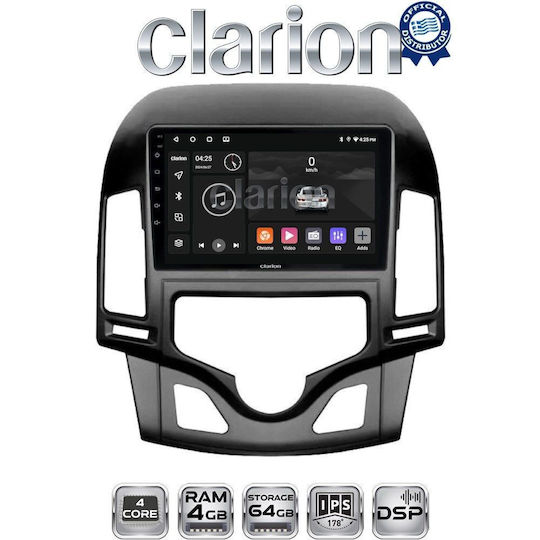 Clarion Ηχοσύστημα Αυτοκινήτου για Hyundai i30 2007-2012 (Bluetooth/USB/WiFi/GPS/Apple-Carplay/Android-Auto)
