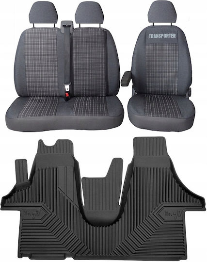 Set Raised Sides Car Mats 77 VW Transporter T6 2015-2023