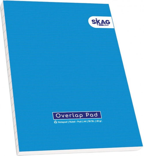 Skag Notepad 50 Sheets A4 Ruled Blue