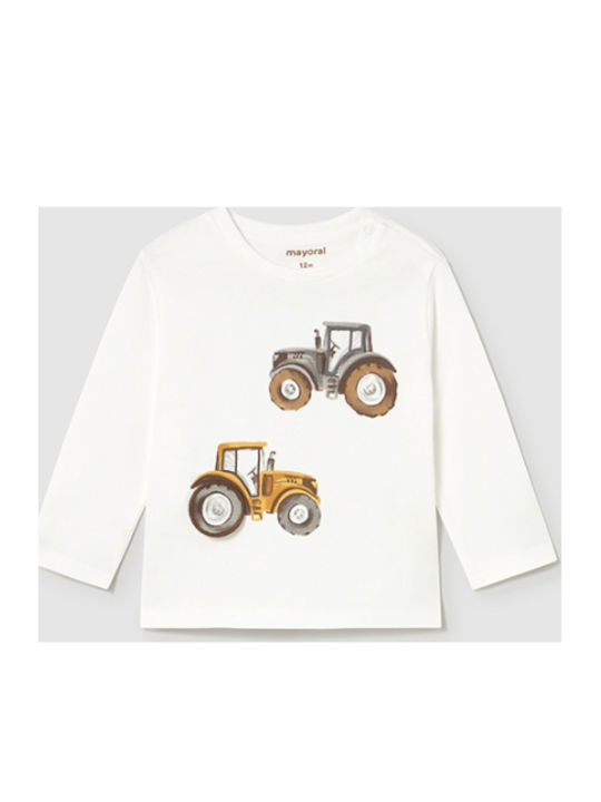 Παιδική Μπλούζα Μακρυμάνικη Κρεμ Playtractor