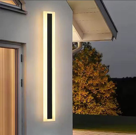 Home Lighting Modern Wall Lamp with Integrated LED and Warm White Light Black 5x4x100cm