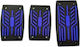 Car Pedal Set Non Slip Universal Blue 3pcs