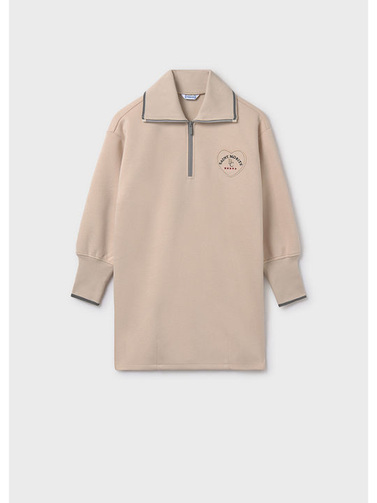 Kinderkleid Mädchenkleider Langärmelig Beige