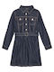 Kinderkleid Langärmelig Denim Blau