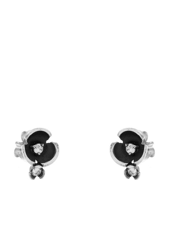 Bizoutaki Earrings made of Silver Gold Plated with Stones & Pearls