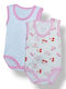 Babydom Fără mâneci White, Pink, Ecru, Cherries 2buc