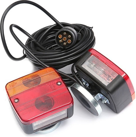 Tail Lights 4 Functions Trailers Carriers Caravans Magnet 7.5m Cable