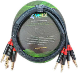 Welx RMX1000 6.3mm male - 6.3mm male 1m Welx RMX1000 6.3mm male - 6.3mm male 1m