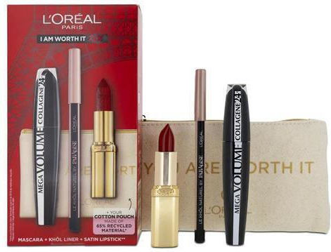 L'Oreal Paris I Am Worth It Red Set Makeup Set for Eyes & Lips