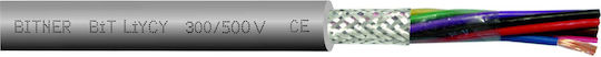 Liycy Control Cable 2x0.75 300/300v Shielded Gray Bitner S30615