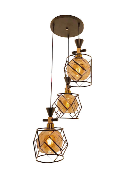 Diamond Adjustable Pendant Light Black with Socket E27