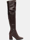 Damenstiefel Über dem Knie Braun