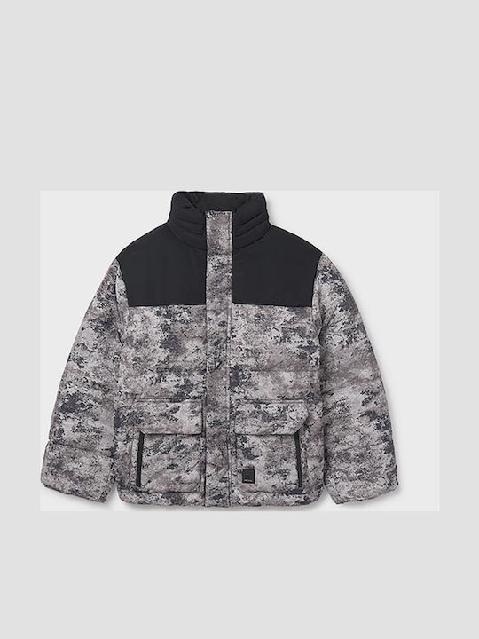 Kids Casual Long Jacket with Hood Beige