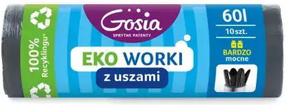 Gosia Σακούλες Απορριμάτων για τον Κήπο Χωρητικότητας 60lt με Χερούλια 10τμχ Γκρι