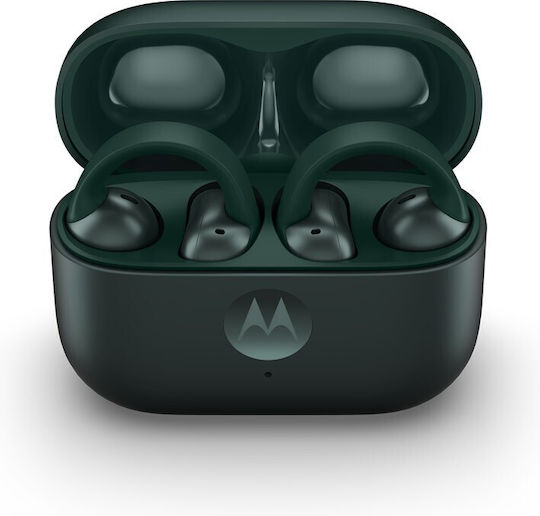 Motorola Moto Buds Loop Bluetooth Handsfree Ακουστικά με Αντοχή στον Ιδρώτα και Θήκη Φόρτισης Πράσινα