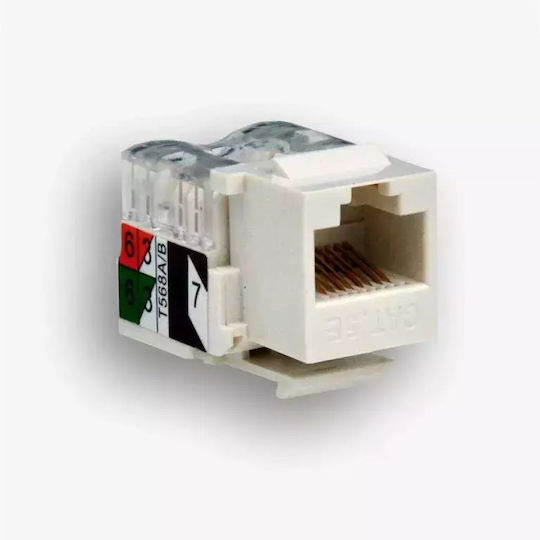 Rj45 Utp Cat 5e Telecommunication Socket Keystone White W X H X D 14.5x16.1x33 Idc-lsa Type Connector