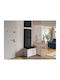 Comfivo 399 Entry Furniture with Mirror & Hanger Black Velvet-Black Metal 65x34x45cm