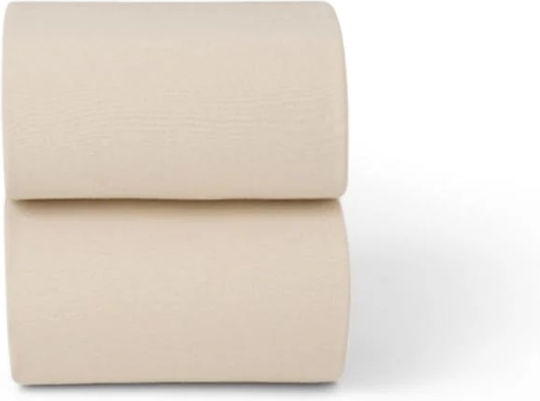 Snuz Set Baby Bettlaken Für Krippe Baumwolle Beige 70x140cm 2Stück