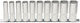 Ks Tools Căpăcei Lungi cu Patrat de Prindere 1/2" Set 10buc