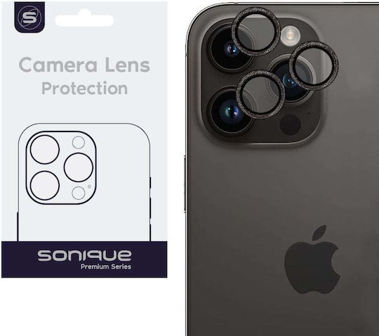 Sonique Glitter Lens Pro Προστασία Κάμερας Tempered Glass Μαύρο για το iPhone 14 Pro, iPhone 14 Pro Max