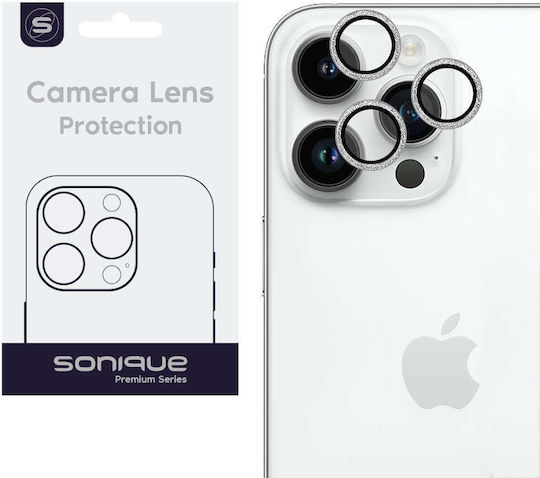 Sonique Glitter Lens Pro Προστασία Κάμερας Tempered Glass Ασημί για το iPhone 14 Pro, iPhone 14 Pro Max