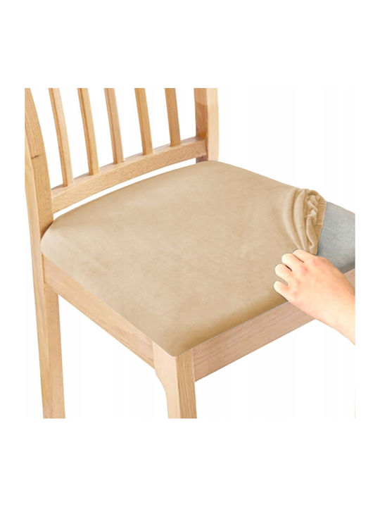 Ubieramy Meble Elastische Abdeckung für Stuhl Beige 40x40cm 1Stück