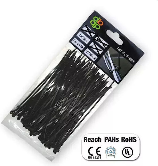 Black Plastic Strap 3.6 X 150mm 100pcs