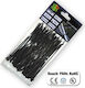 Black Plastic Cable Tie 3.6 x 200mm 100pcs