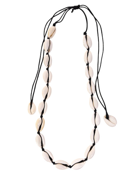 Handmade Natural Summer Necklace Black Seashells Adjustable Size