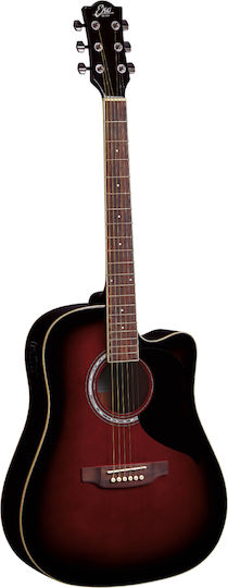 Eko Akustisch Gitarre Ranger Ausschnitt Sunburst / Rot / Rot / Spruce