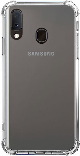 Samsung Galaxy A20e Stoßfeste Transparente Silikon Anti-Sturz Ecken Kunststoff Rückseite Ishield Klar