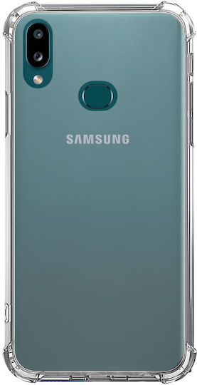 Samsung A10s Stoßfeste Handyhülle Transparentes Silikon Antivibrations-Ecken Kunststoff Rückseite Ishield Klar