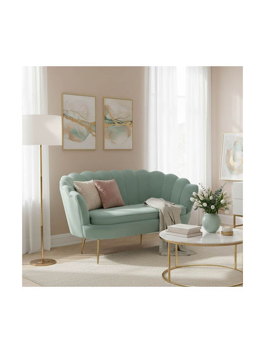 Daimon Two-Seater Velvet Couch Pistachio Shade ...