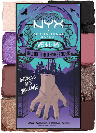NYX Professional Makeup Wednesday Welcome To Nevermore Academy Eye Shadow Palette Matte in Solid Form 1gr