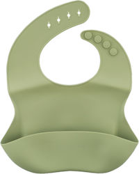 Zingies Waterproof Bib Silicone with Pocket Olive