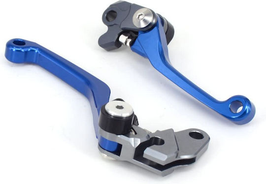 Innovaciones MS Set of Motorcycle Brake/Clutch Levers Flexible Adjustable for Yamaha YZ250F Blue YZMS125
