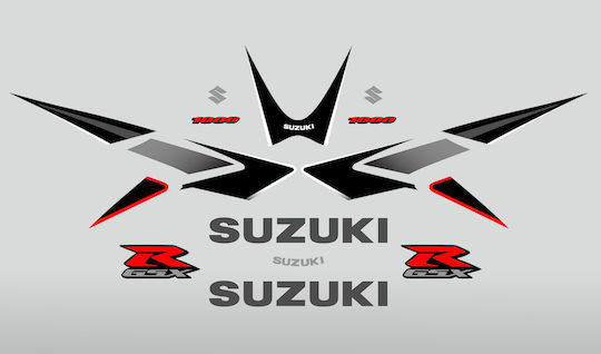 Komplettes Motorrad-Aufkleber-Set 20 Stück Custom Suzuki Gsx-r 1000 Anthrazit Schwarz 2006 K6