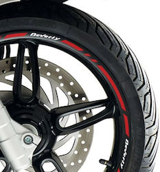 Md Ταινίες Τροχών Piaggio Beverly Red White