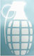 Sticker Grenade Embossed White