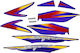 Honda Astrea Supra Schwarz Aufkleber-Set