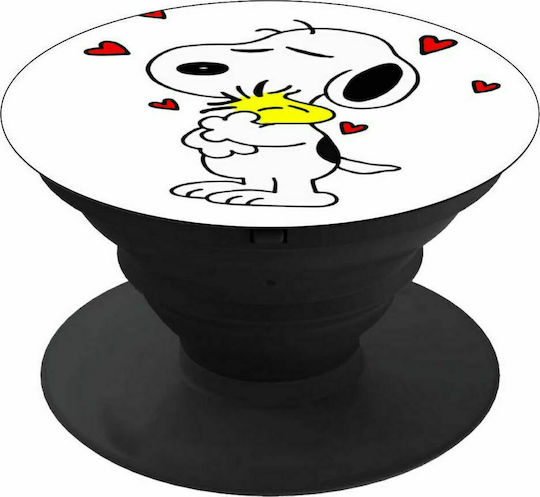 Snoopy Love Pop Socket Black Mobile Hand Grip Stand