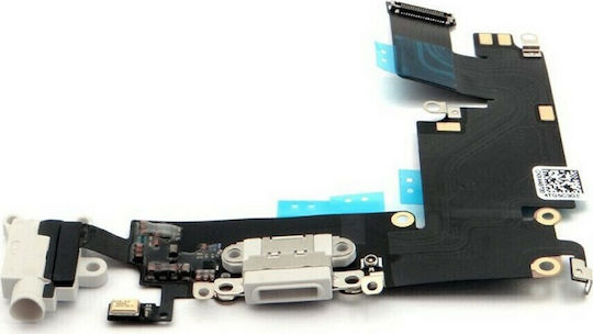 Кабел Лентов Apple iPhone 6 Plus Порт За Зареждане и Жак За Слушалки Бял Bulk Oem