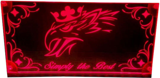3D Decorative Cabin Sign Red Led 24v Scania 300mm 150mm Cable 15m Plug Lighter Socket Left Side
