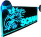 Decorative Laser Engraved Cabin Sign Blue Led 24v Scania 250mm90mm6mm Cable 15m Plug Lighter Socket