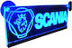 Decorative Laser Engraved Cabin Sign Blue Led 24v Scania 250mm90mm6mm Cable 15m Plug Lighter Socket