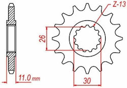 SFR Γρανάζι Μπροστά για Yamaha MT-09 / MT-07