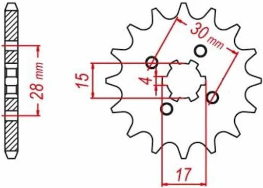 SFR Vorderes Ritzel für Honda GLX