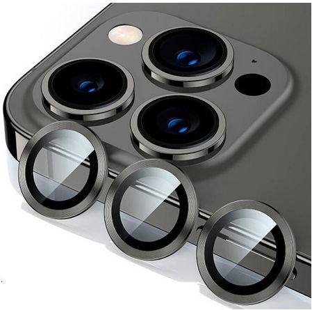 Протектор за камера Метална рамка Черен за iPhone 13 Pro / 13 Pro Max - iPhone 13 Pro / 13 Pro Max