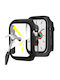 Hard Frame Plastic Case in Black color for Apple Watch 45mm